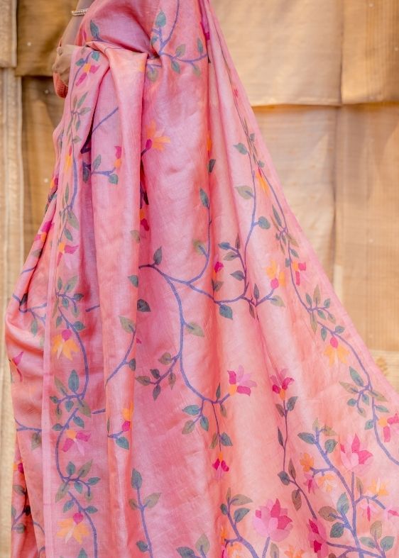 Pink Fuliasilk Jamdhani saree