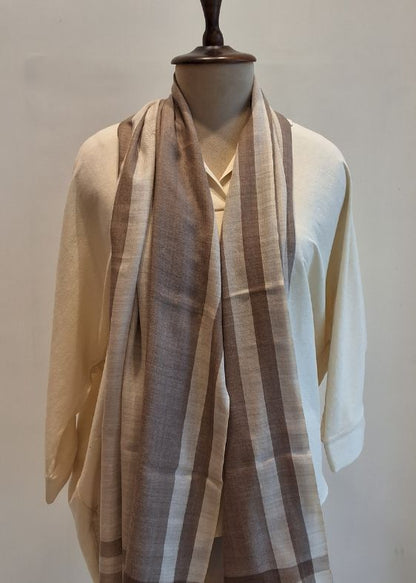 Brown and Beige checks Cashmersilk Stole