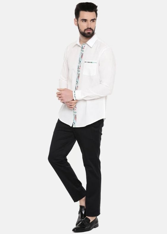 White Designer Cotton Shirt for Men