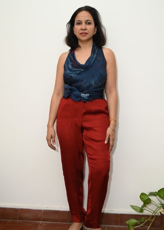 Solid modal silk pant