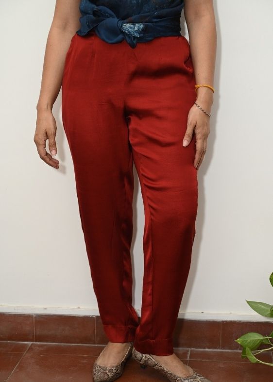 Solid modal silk pant