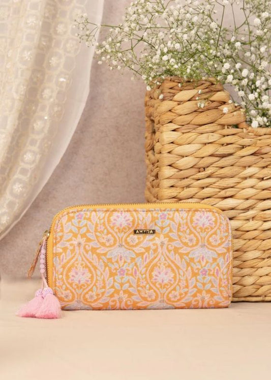 Nyra Embroidered Wallet Mustard - AM-ZW-0824-0003