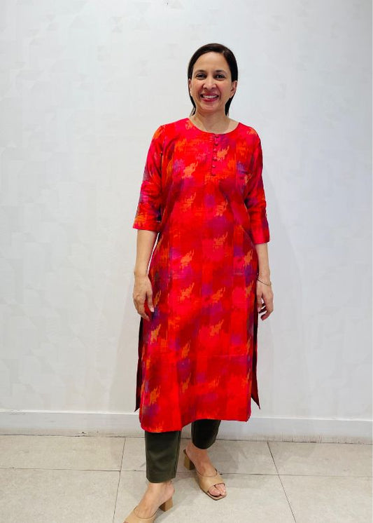 Red Ikatleah dress