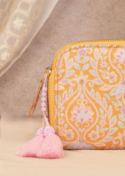 Nyra Embroidered Wallet Mustard - AM-ZW-0824-0003