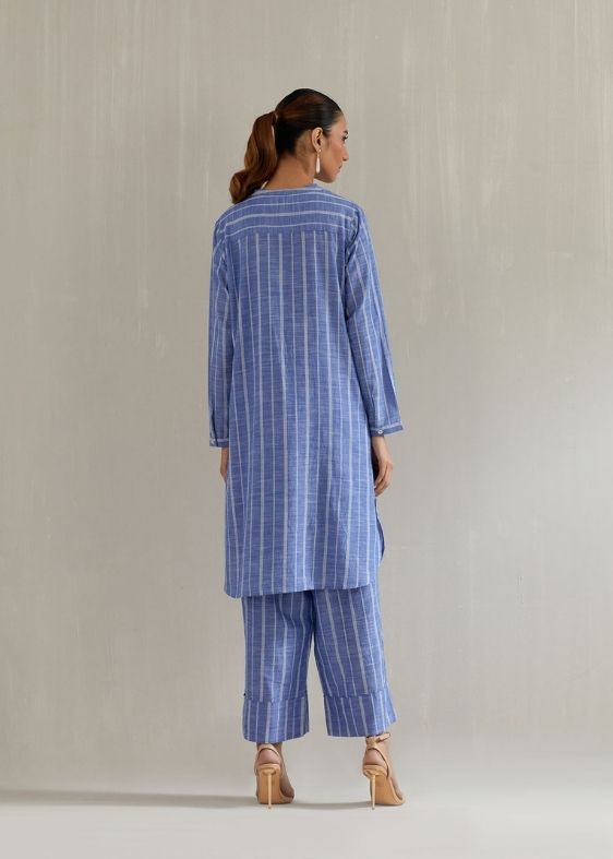 Blue stripes cotton tunic