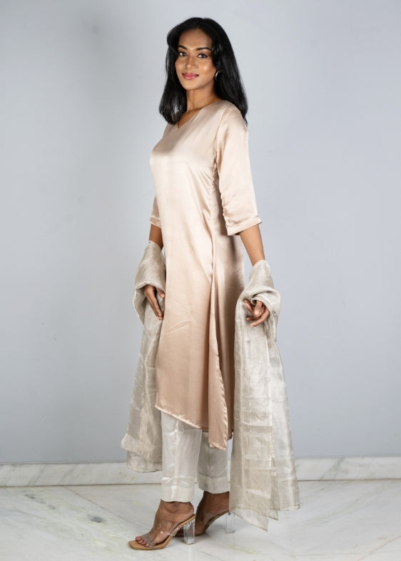 Beige Modal Silk Dress