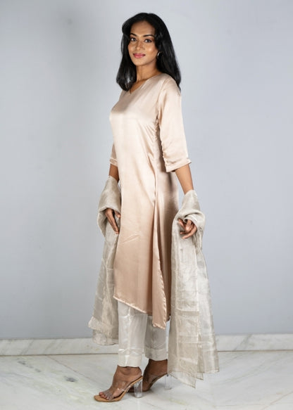 Beige Modal Silk Dress