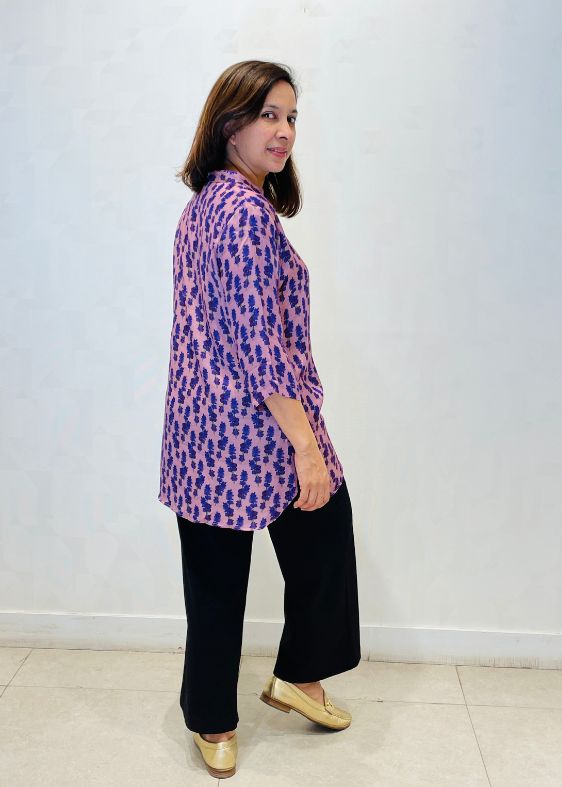 Lavender Gai neeru flora modal silk tunic