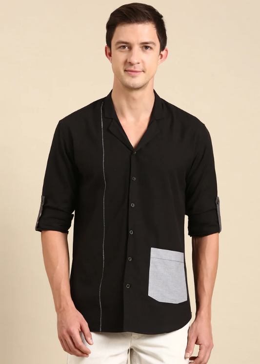 Black Malai Cotton Shirt