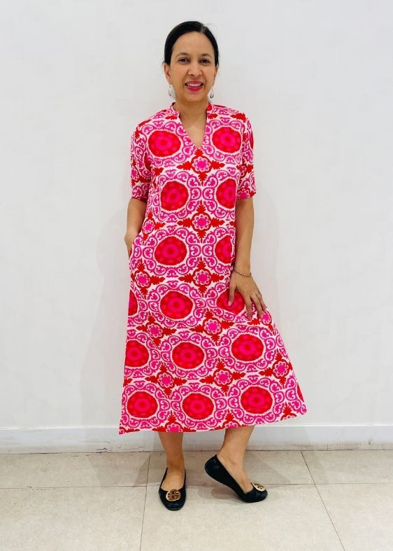 Vayukaft pink flower dress