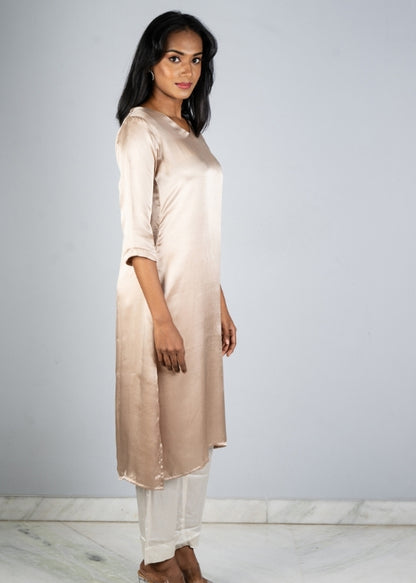 Beige Modal Silk Dress