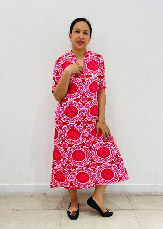 Vayukaft pink flower dress