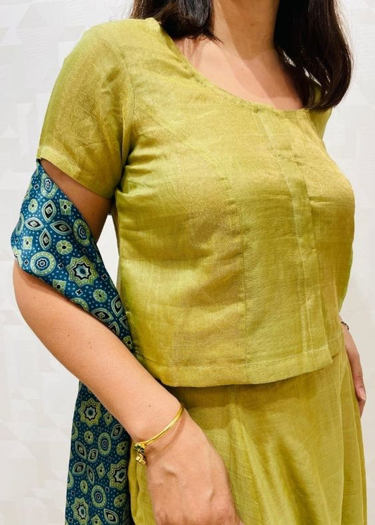 Green silk Tissue Blouse