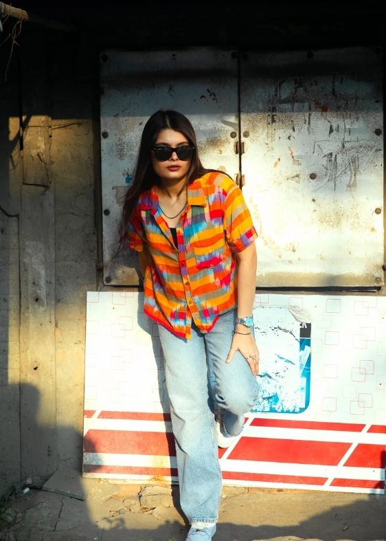 Multicolour Cropped Shirt