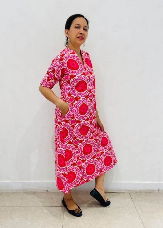 Vayukaft pink flower dress