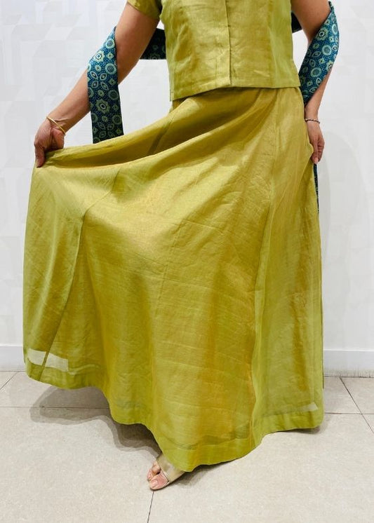 Green Plain Tissue Skirt