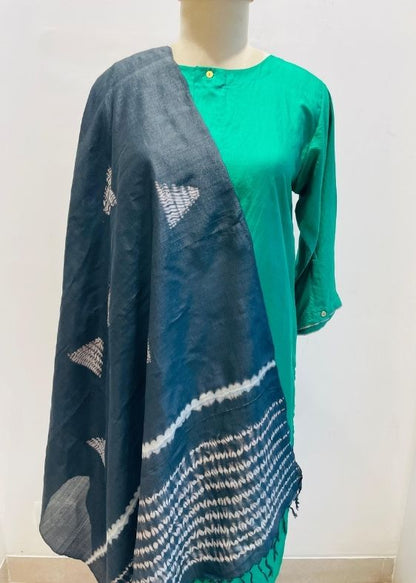 Black Tussar Shibori Dupatta