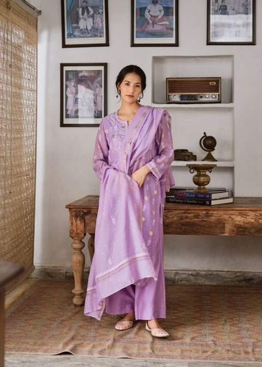 Purple Silk Suit