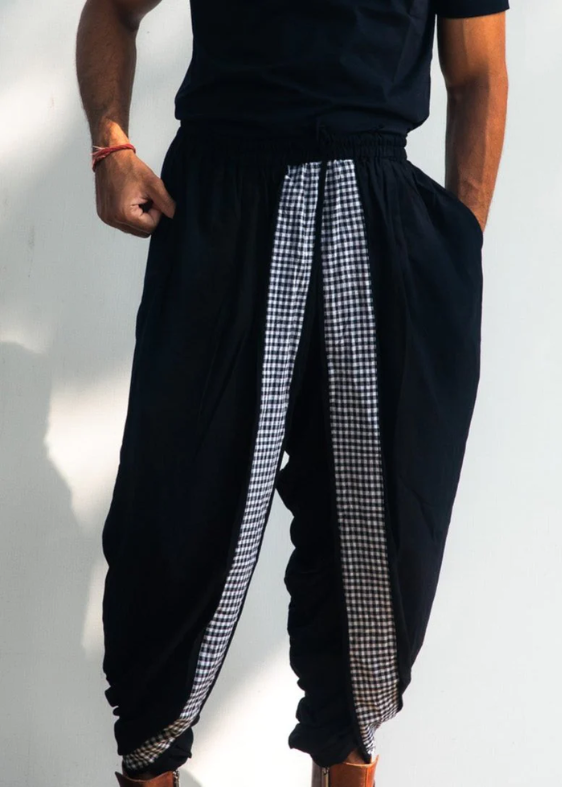 Black / Black Dual Dhoti Pants