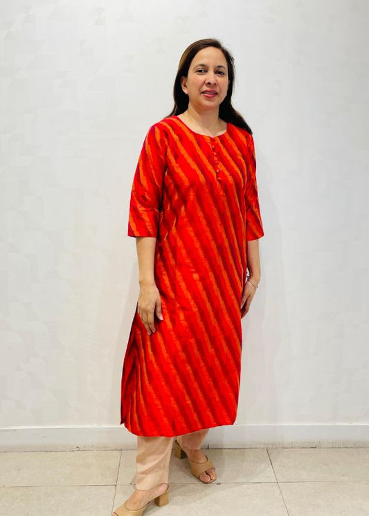 Red Ikat leah Dress