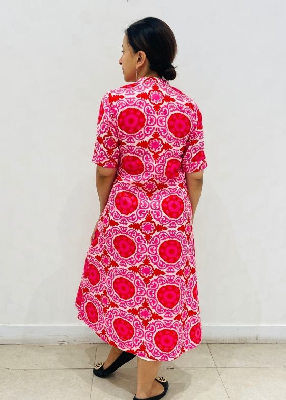 Vayukaft pink flower dress