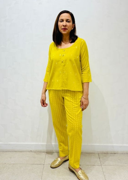 Lime yellow Dots pant