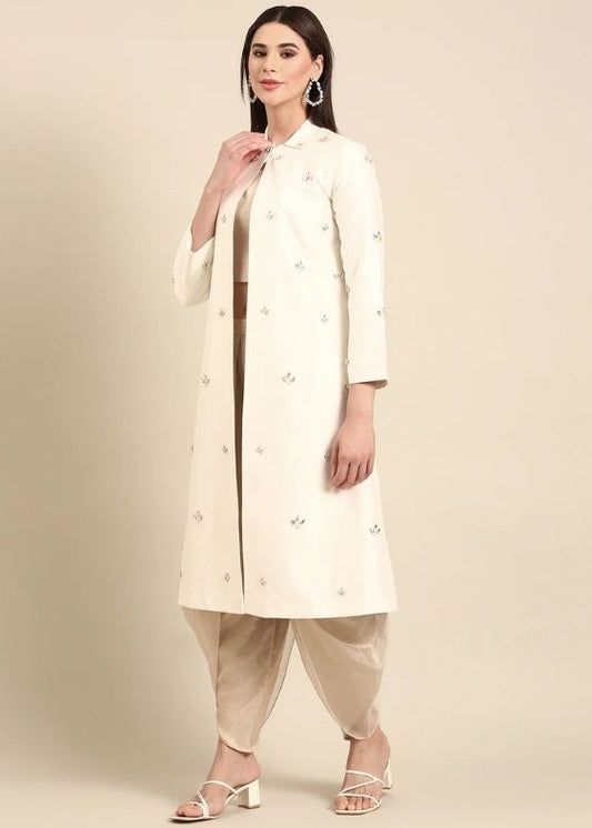 Ivory Slub Silk Jacket- ASJ068