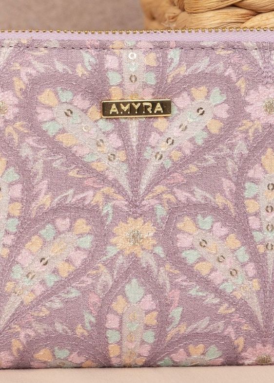 Nyra Embroidered Wallet Violet- AM-ZW-0824-0001