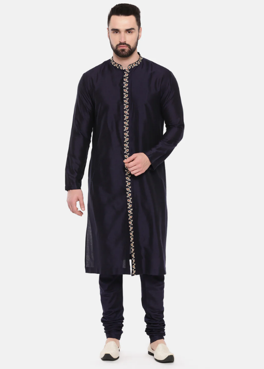 Blue Silk Emboridery Kurta Set