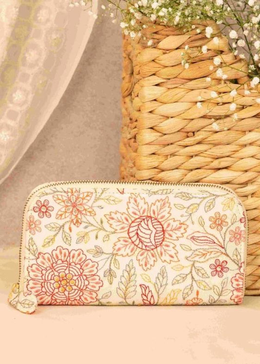 Ivy Floral Embroidered Wallet - AM-ZW-0923-0001