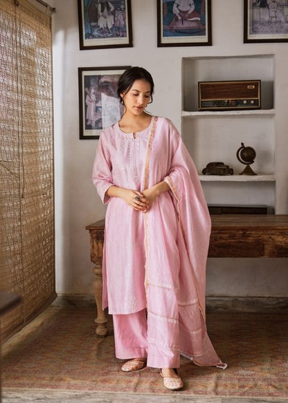 Pink Chanderi Suit