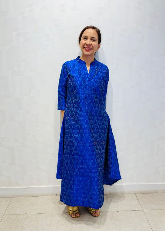 Blue Ikat Kiran Long Kurta