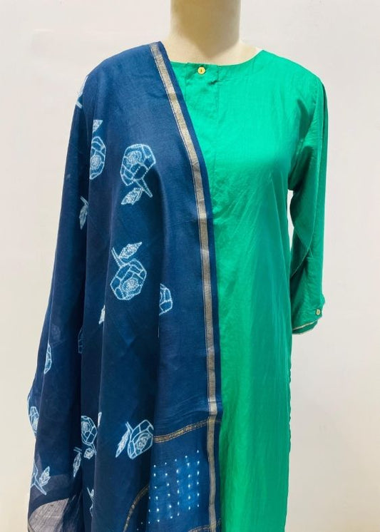 Dark Blue Maheswari Shibori Dupatta