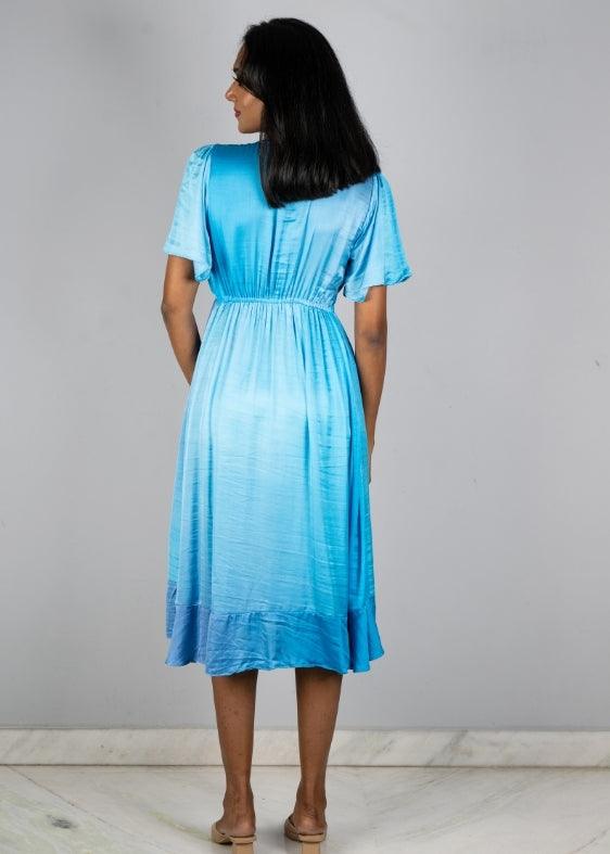 Blue shaded Modal Silk Dress