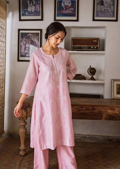 Pink Chanderi Suit