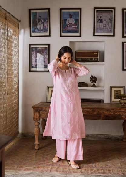 Pink Chanderi Suit