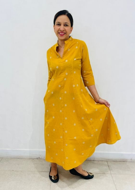 Yellow polka dots dress