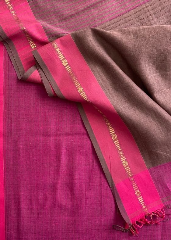 Pauchi cotton silk saree