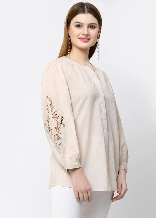 Beige embroidery Top- SS 2400