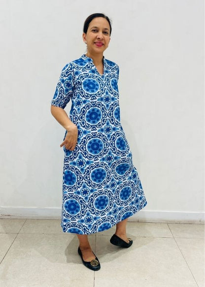 Vayu kaft blue dress