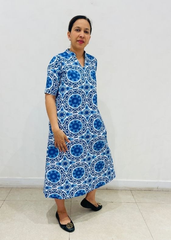 Vayu kaft blue dress