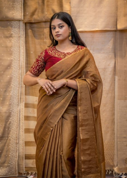 Gold Silk Tissue Saree