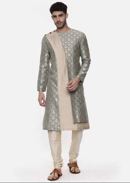 Banares Silk Brocade Green Kurta - MMK0461