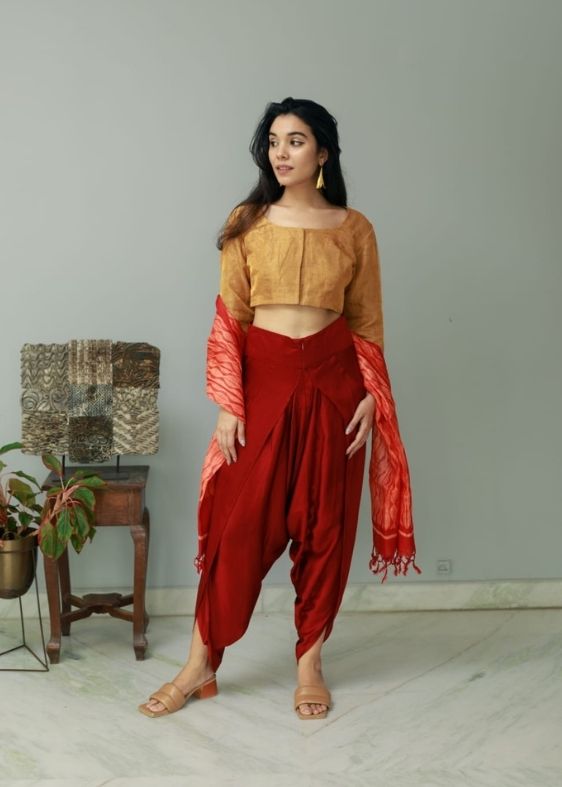 Modal silk dhoti pant