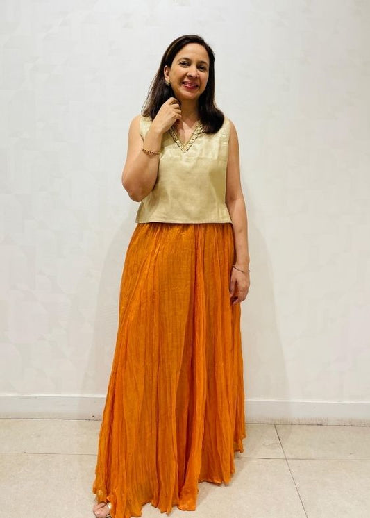 Orange Tissue Skirt