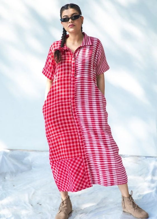 Red On Red Shirt Dress