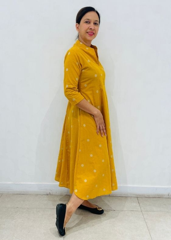 Yellow polka dots dress