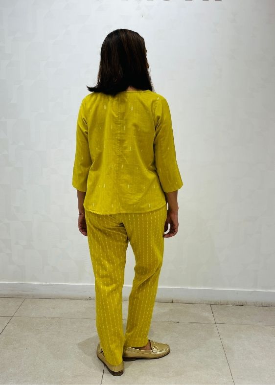 Lime yellow Dots pant