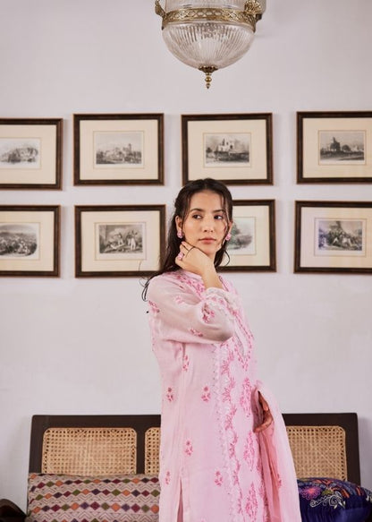 Pink Chanderi Suit