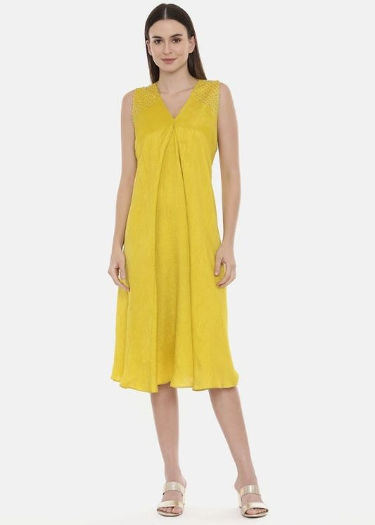 Yellow Silk Dress